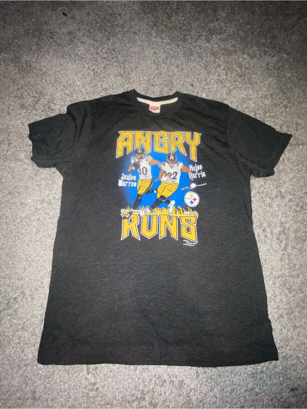 NFL Pittsburgh Steelers Black "Angry Runs" Short Sleeve Tee